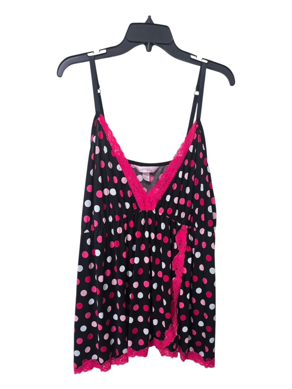 Cacique Babydoll Pink Polka Dot Cami Intimate Lingerie Plus 26/28 Valentine PJ